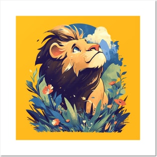cartoon lion Posters and Art
